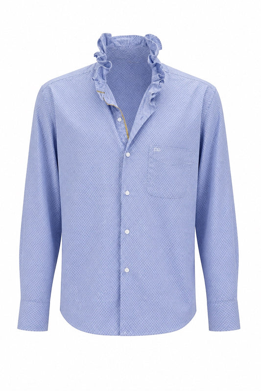 Micro-Print Geometric Motif Blue