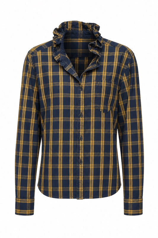 Navy and Gold Plaid