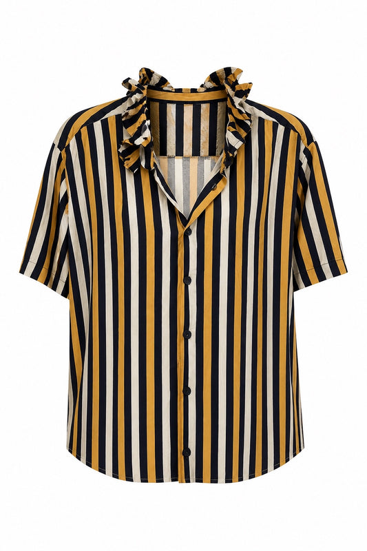 Navy, Gold and White Stripe