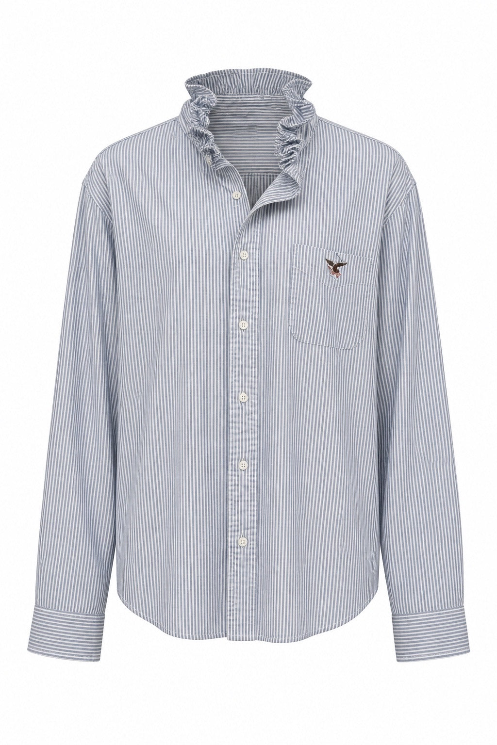 Blue and White Oxford Stripe