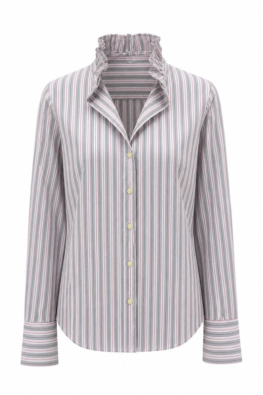 Pink, Blue, Grey and White Stripe