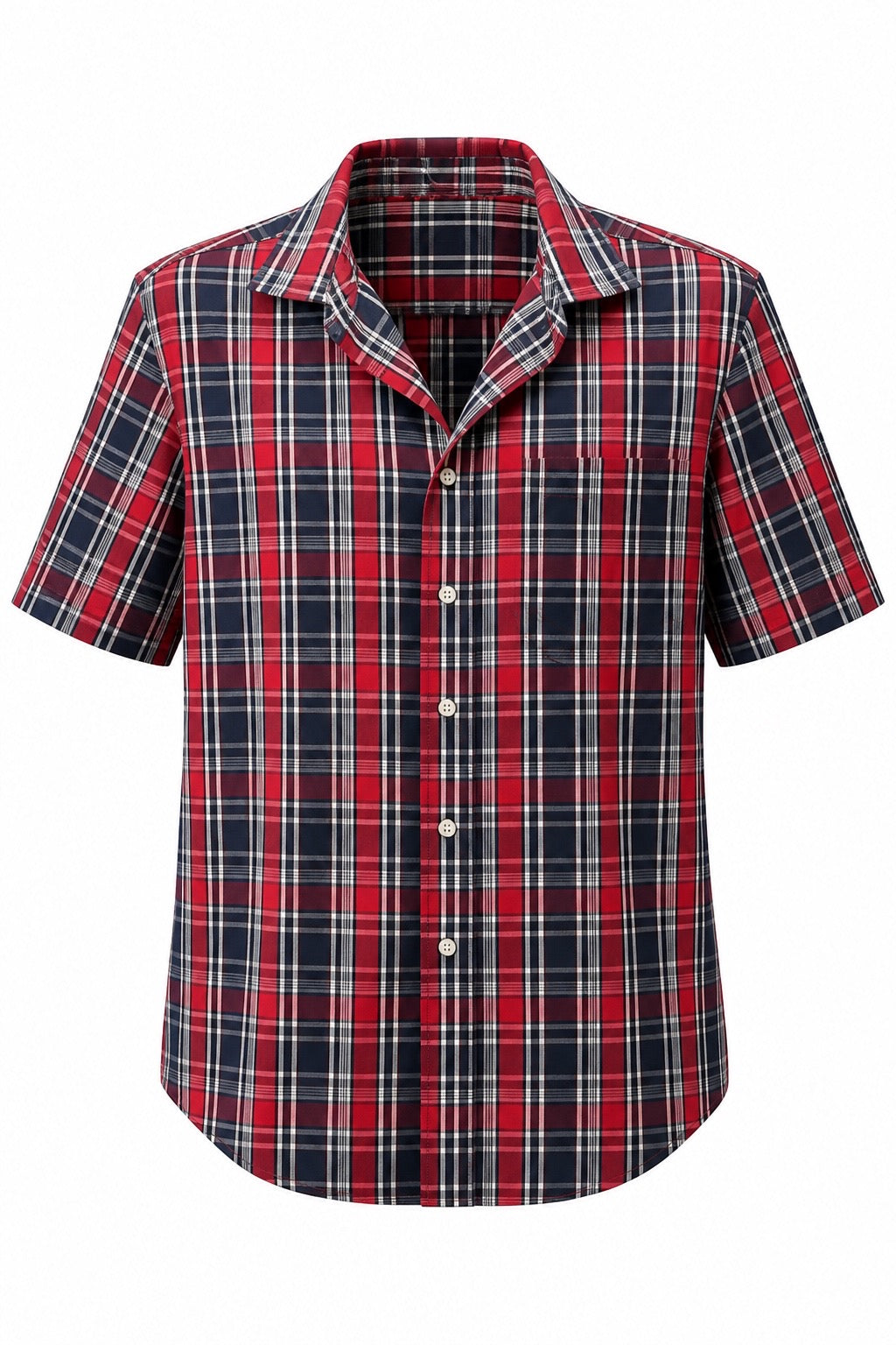 Red, Navy and White Plaid