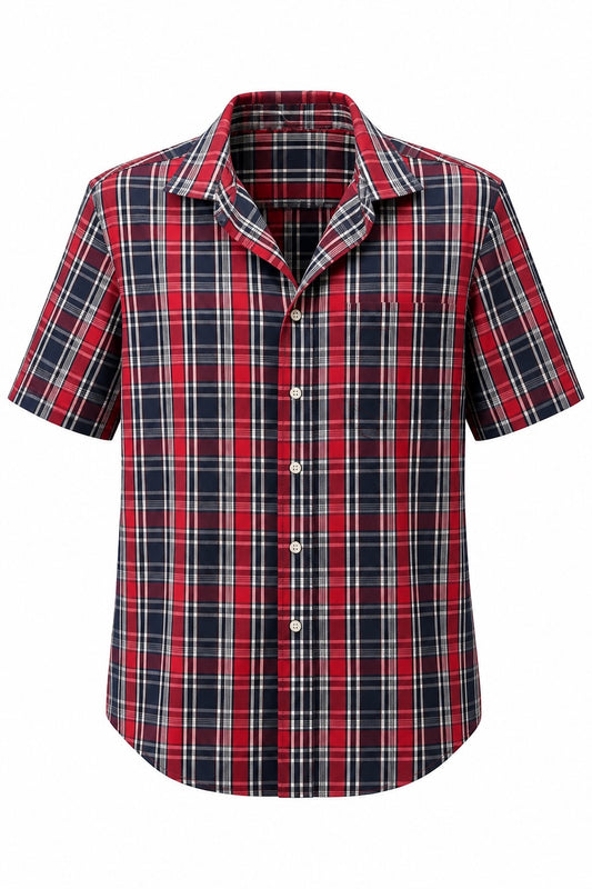 Red, Navy and White Plaid