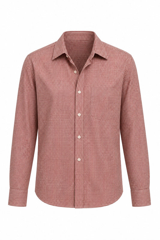 Tangerine Orange and White Plaid