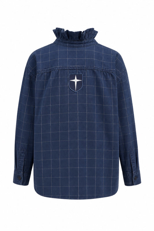 Navy Windowpane Plaid
